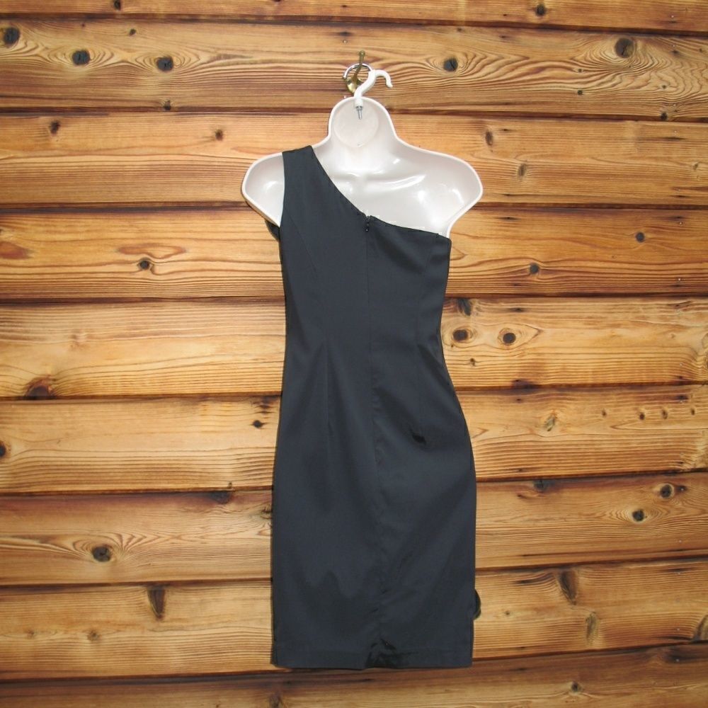 Cache Black One Shoulder Cocktail Dress - Picture 6 of 8